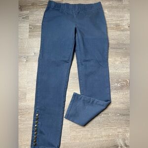 Soft Surroundings Blue‎ Button Ankle Snap Pants